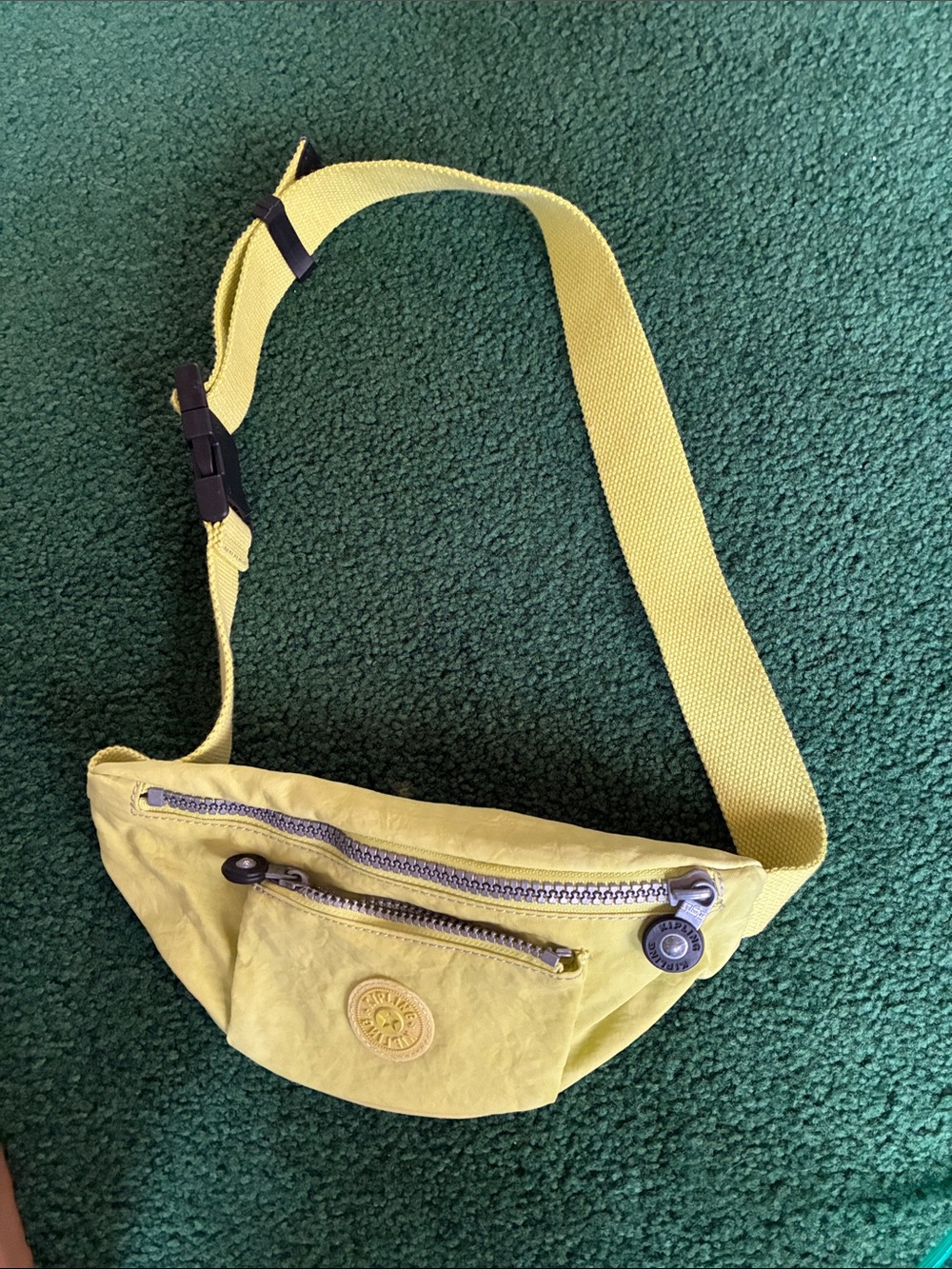 Kipling Bright Yellow Zip-Top Crossbody Pouch
